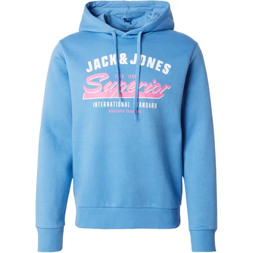 Jack & Jones Majica svetlo modra / roza / bela