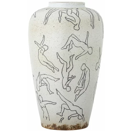 Bloomingville Kremno bela lončena vaza (višina 34 cm) Adah –