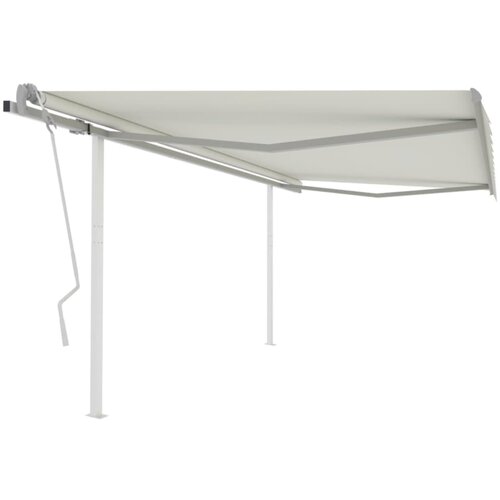 vidaXL ročno zložljiva tenda s stebrički 4,5x3 m krem Cene