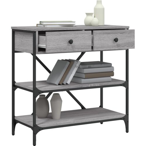  Konzolni stol siva boja hrasta 75x34,5x75 cm konstruirano drvo Slike