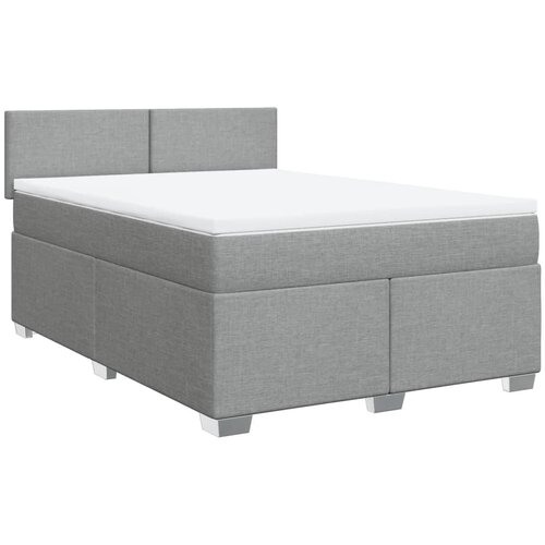 Maison Chic Box spring postelja - Vzmetna postelja z vzmetnico svetlo siva 160x200 cm žamet SL17998, (21894716) Cene