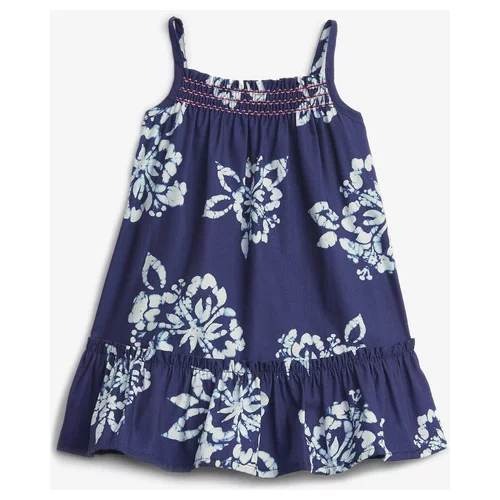 GAP Smocked Floral Otroška obleka Modra