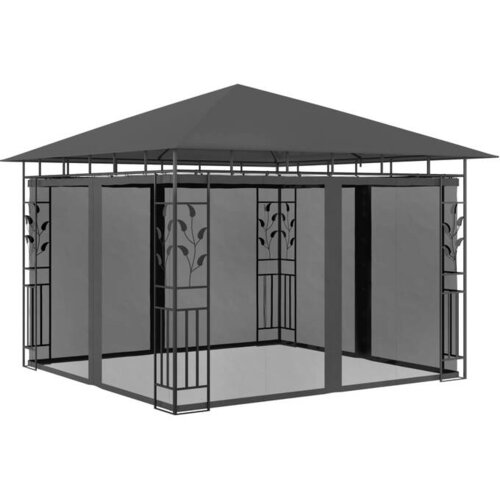  Paviljon z mrežo proti komarjem 3x3x2,73 m antraciten 180 g/m&sup2; Cene