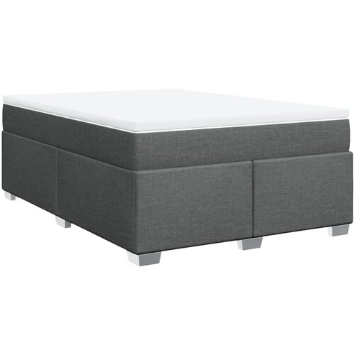 vidaXL Box spring postelja z vzmetnico temno siva 140x200 cm blago, (21310779) Cene