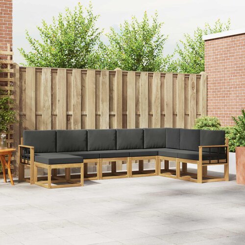  Set vanjskih sofa 8 kom. Bijela i antracit Smeđa 306 x 187,5 x 73 cm Slike