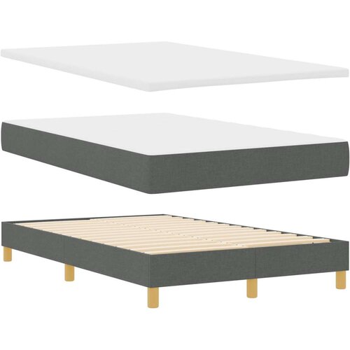 VidaXL Krevet s opružnom kutijom s madracem Tamno siva 120x190 cm Tkanina Slike