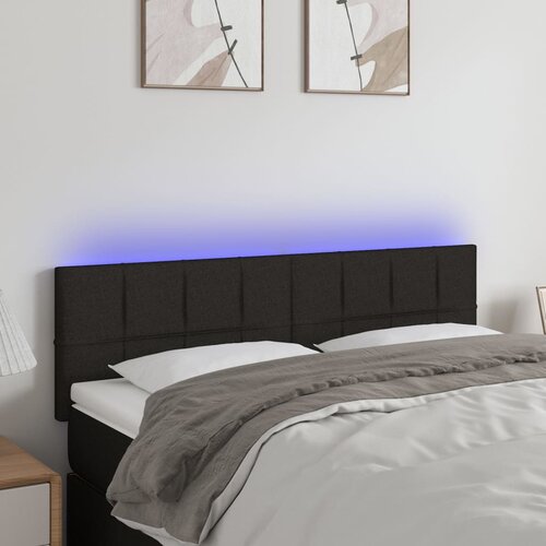  LED uzglavlje crno 144x5x78/88 cm od tkanine Cijene