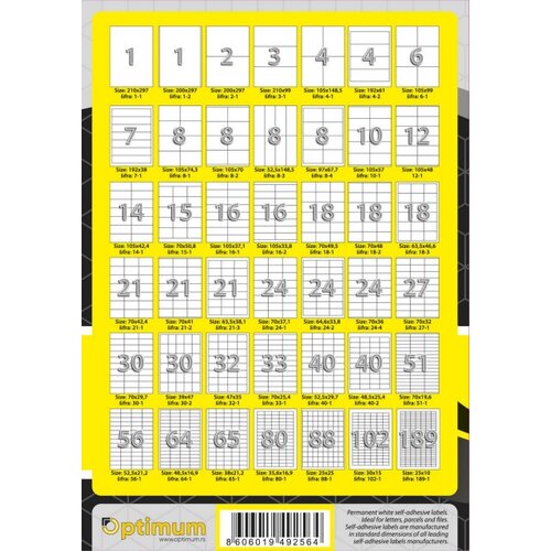  Nalepnice a4 52.5x29.7 40-1 optimum sr ( 84339 ) Cene