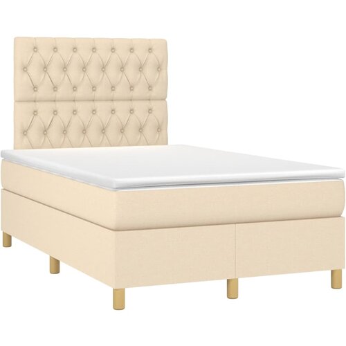 VidaXL Krevet box spring s madracem krem 120 x 190 cm od tkanine Slike