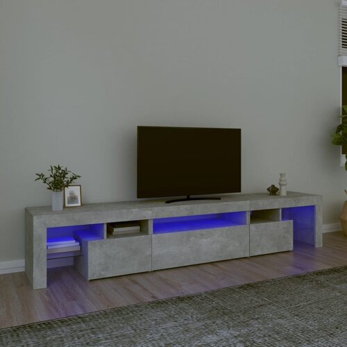 TV ormarić s LED svjetlima siva boja betona 215x36,5x40 cm Cene