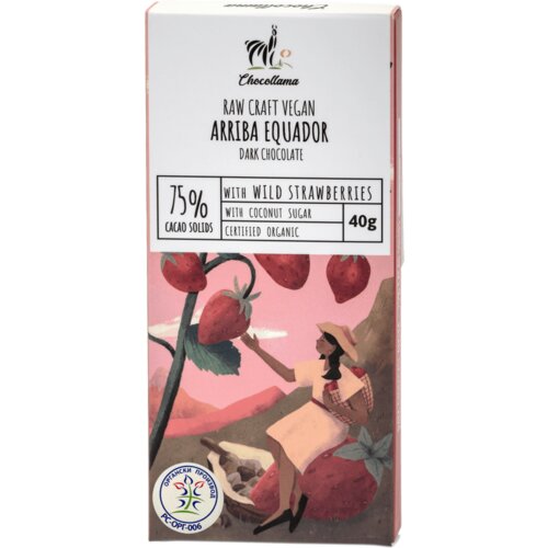 Nepoznato Čokolada CHOCOLLAMA Arriba equador divlje jagode 75% kakao 40g Cene