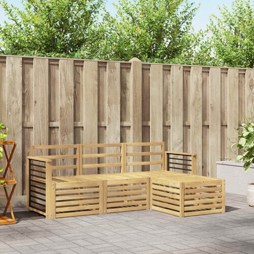  Set vanjskih sofa 4 pcs Bijela Čvrsto drvo akacije Cijene