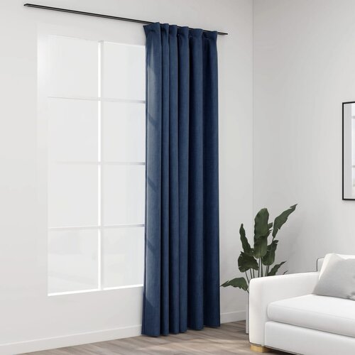 vidaXL Zavjesa za zamračivanje s kukama plava 290 x 245 cm Cijene