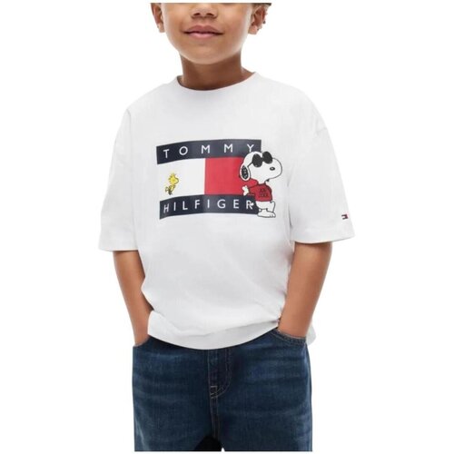 Tommy Hilfiger Majice s kratkimi rokavi KS0KS00766YBR Bela Slike