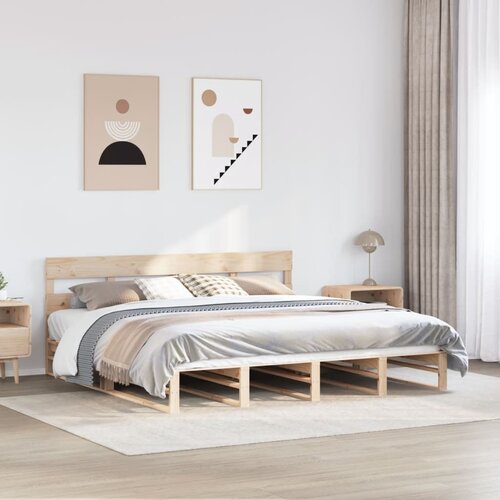 VidaXL Posteljni okvir brez vzmetnice 180x200 cm trdna borovina Slike
