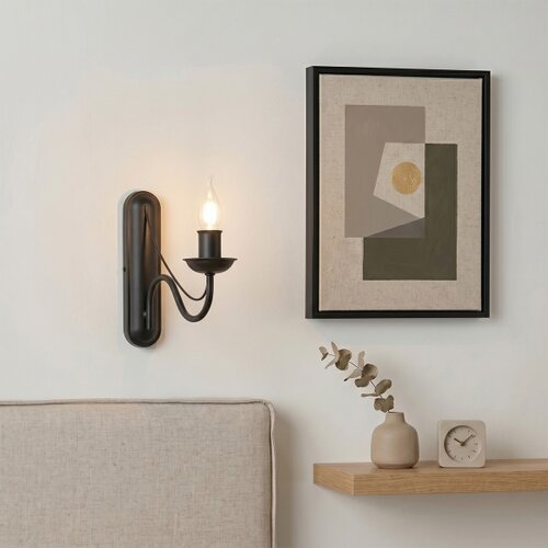  Zidna lampa ANTON 1xE14/60W/230V crna Slike