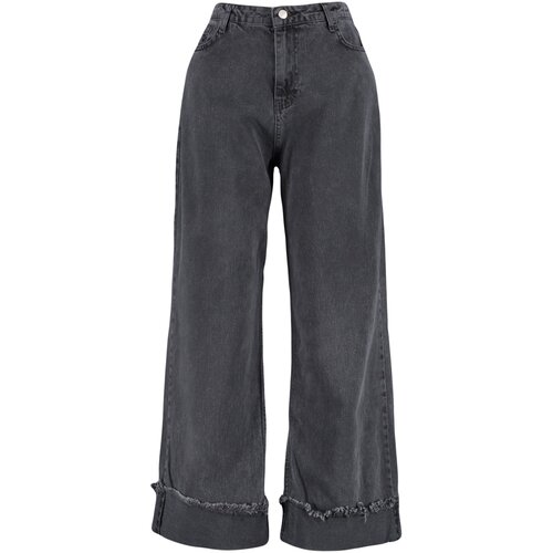 Trendyol Curve Plus Size Jeans - Gray - Wide leg Slike