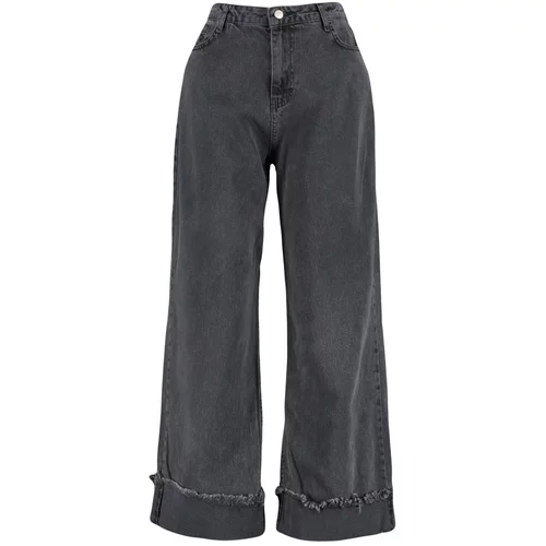 Trendyol Curve Plus Size Jeans - Gray - Wide leg