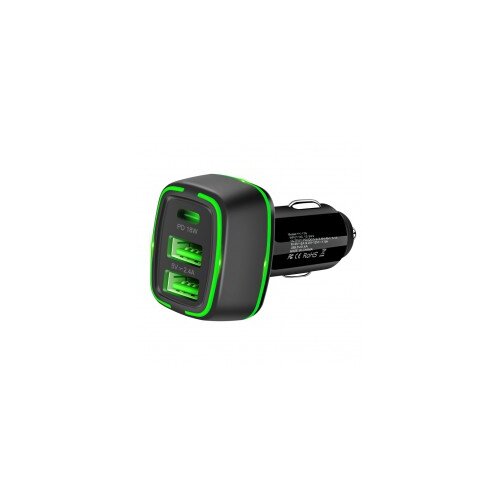  AUTO PUNJAČ 2XUSB + 1XUSB TIP C - 5V Haweel Slike