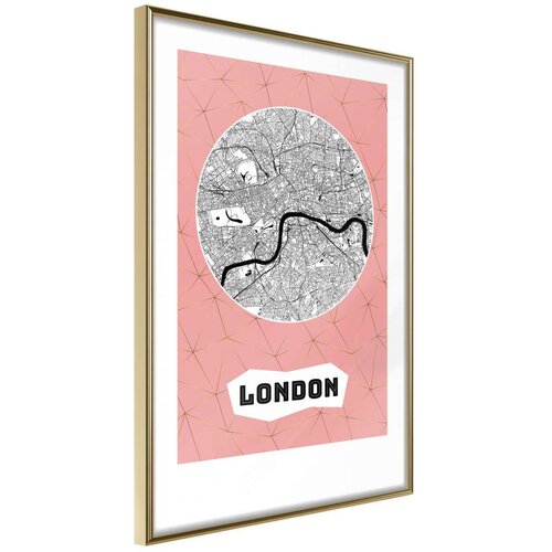  Poster - City map: London (Pink) 40x60 Slike