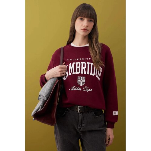 TRENDYOLMILLA ženski duks Twoaw26Sw00220, burgundac Cene