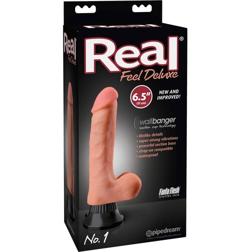 Real Feel Deluxe No.1 - testikularni, realistični vibrator (prirodni) Slike