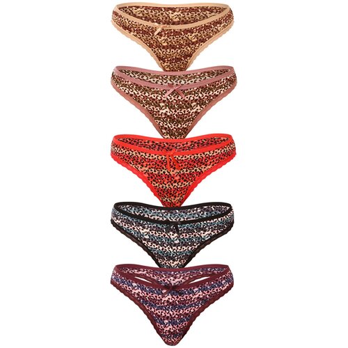 Fine Woman 5PACK women's thongs multicolor Cene