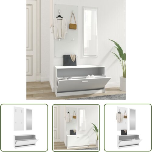 The Living Store Komplet omarice za čevlje 3 v 1 bel inženirski les - Komplet Omaric Za Čevlje, (21744508) Cene