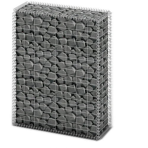 vidaXL Gabion košara s pokrovi pocinkana žica 100 x 80 x 30 cm