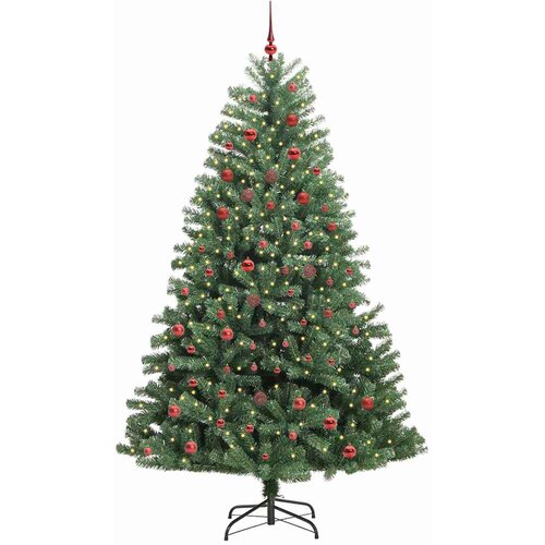  Umjetno božićno drvce s nogom Zelena 210 cm PVC i metal Slike