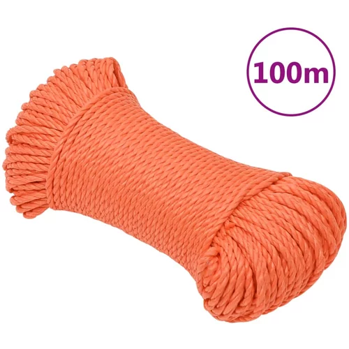 vidaXL Delovna vrv oranžna 6 mm 100 m polipropilen