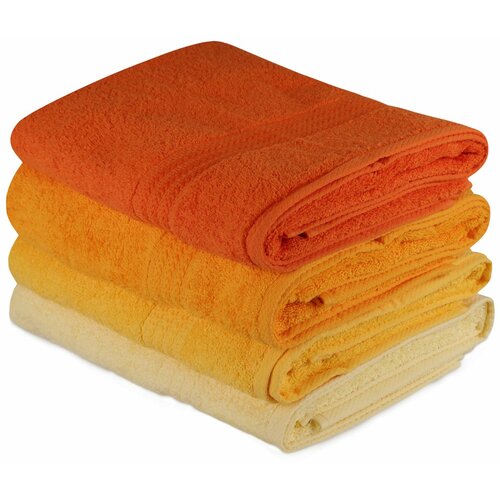 Rainbow set peškira za kupanje u bojama žute svetlosti, svetlo žute, bledo narandžaste i narandžaste (4 komada) Cene