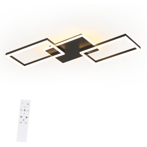 Nettlife velika črna zatemnilna LED stropna svetilka, 80 cm, 63 W, sodobna kovinska zasnova, za dnevno sobo in spalnico, z daljinskim upravljalnikom, (5000491375) Slike