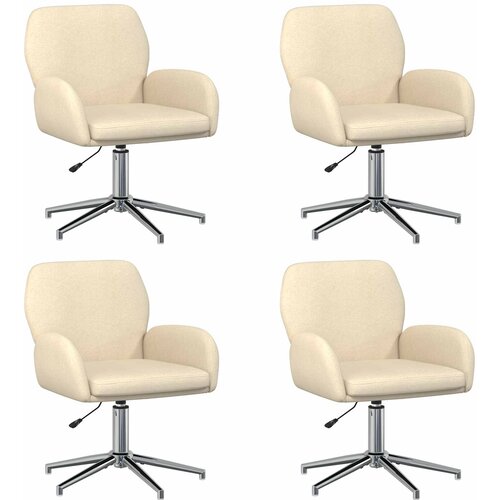 VidaXL Vrteči pisarni&amp;scaron;ki stoli 4 kos 54 x 58 x 90 cm Krem Blago, (5000302361) Slike
