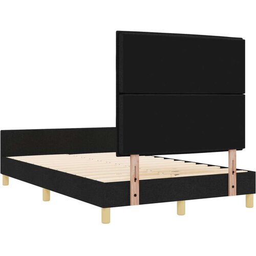  Crni okvir kreveta 140x190 cm - tkanina Slike
