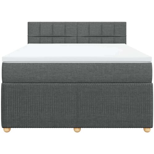VidaXL Krevet s oprugama i madracem tamnosivi 140x190 cm od tkanine Slike