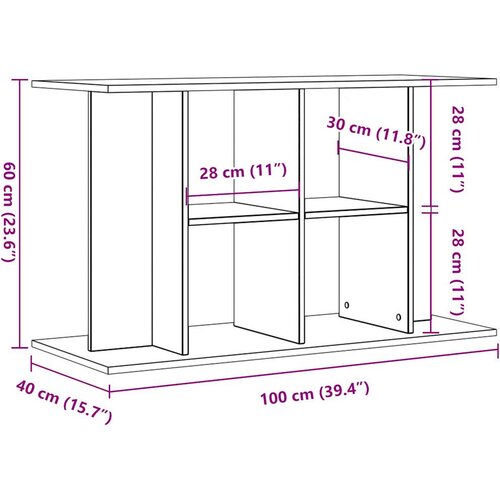  Stalak za akvarij staro drvo 100x40x60 cm konstruirano drvo Slike
