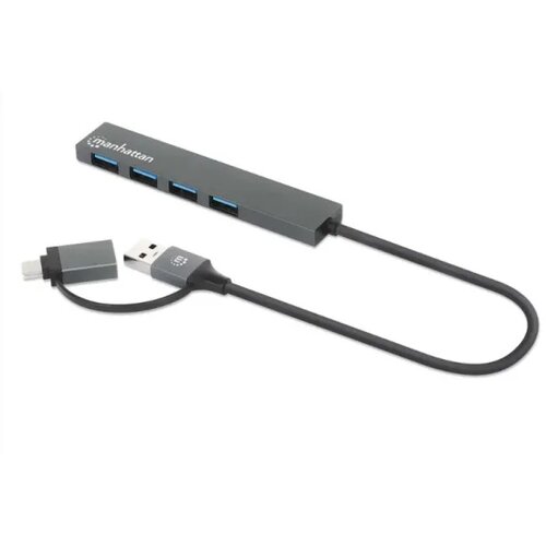 Manhattan USB-C/USB-A HUB 4port 181006 4xUSB-A 3.2/5Gbps/Crni Cene