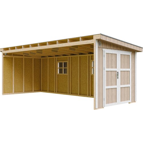 Timbela Vrtna hi&scaron;ica vrhunske kakovosti 14,3 m&sup2; - V231x248x648 cm - Brez tal in stranske stene - M941B-TERRA BROWN, (5000117250) Cene