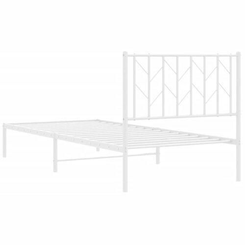 Metalni okvir za krevet s uzglavljem bijeli 90 x 190 cm Slike