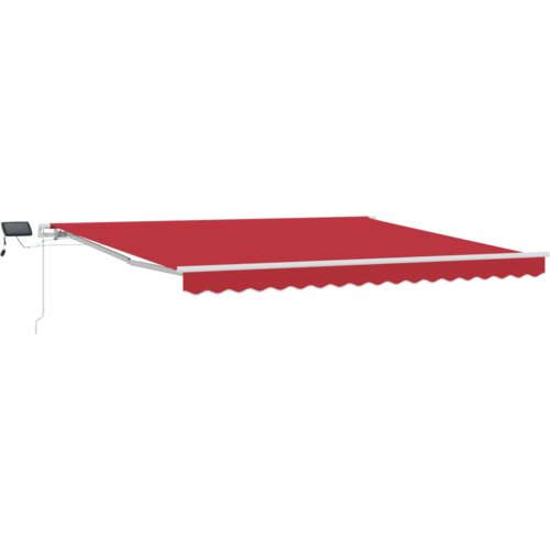 vidaXL Ročna retraktibilna tenda z LED Rdeča 400x350 cm, zamenjava tkanine za okvir 4x3,5 m Rdeča Cene