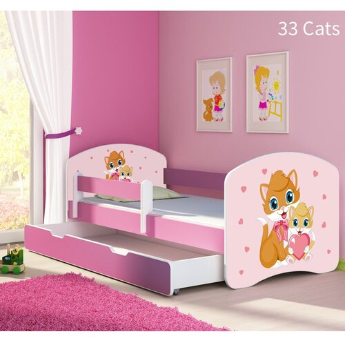 ACMA Dječji krevet s motivom, bočna roza + ladica 180x80 cm - 33 Cats Cijene