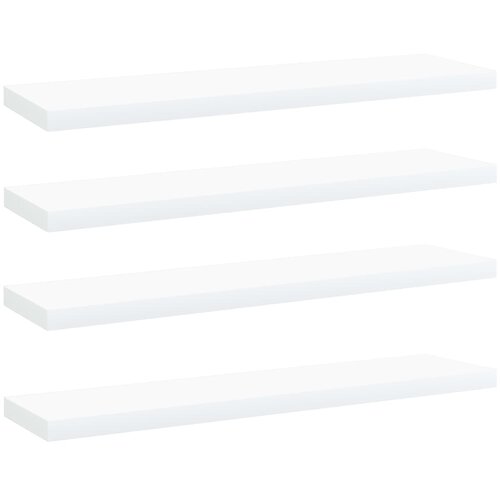 Police za knjige 4 kom bijele 40x10x1,5 cm konstruirano drvo Cene