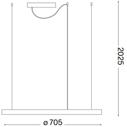 Ideal Lux led luster na sajli oracle slim LED/37W/230V 2700K prečnika 70 cm beo Slike