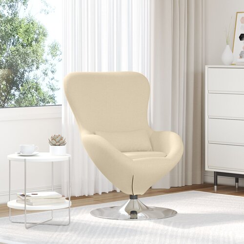 VidaXL Vzmetna stolica Krem Tkanina, (22054622) Slike