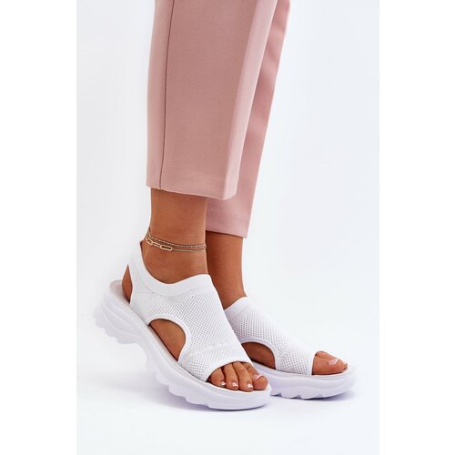 Kesi Women's sports sandals with thick soles, white Deinaleia Cene