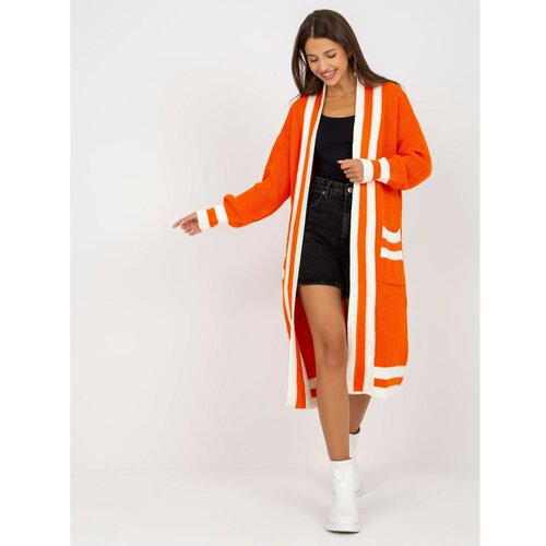 Fashion Hunters Orange long cardigan with pockets RUE PARIS Slike
