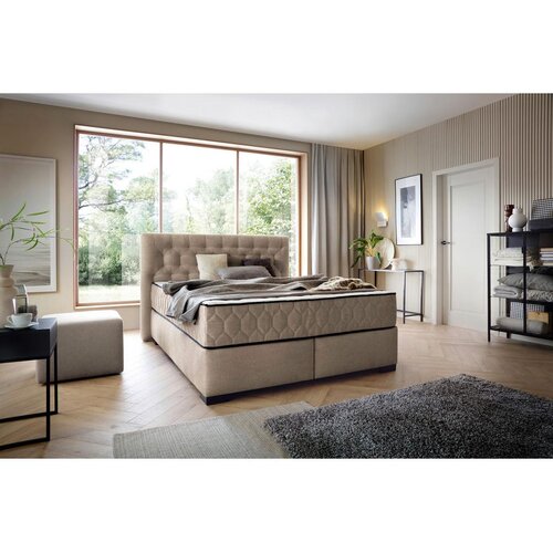 Premium Living Postelja Z Vzmetnico Prestige, Svetlo Rjava, 180x200 Slike