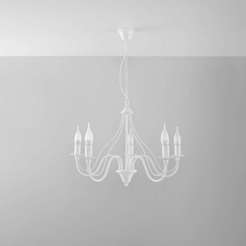  Sollux SL.0214 - Luster na lancu MINERWA 5 5xE14/40W/230V bela Slike
