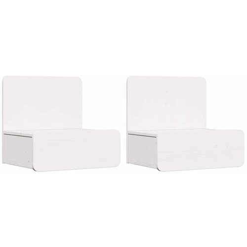 vidaXL Nočna omarica 2 pcs Bela 44 x 32,5 x 40 cm Trdna borovina, (5000160600) Cene